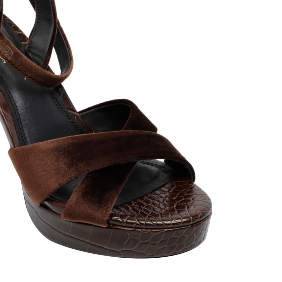 Gloria brown platform high-heeled sandals KURT GEIGER