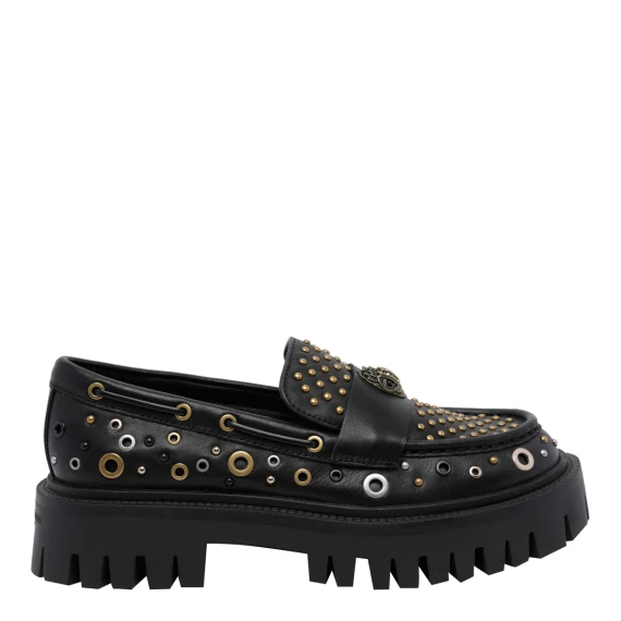 Mocassini neri borchiati chunky