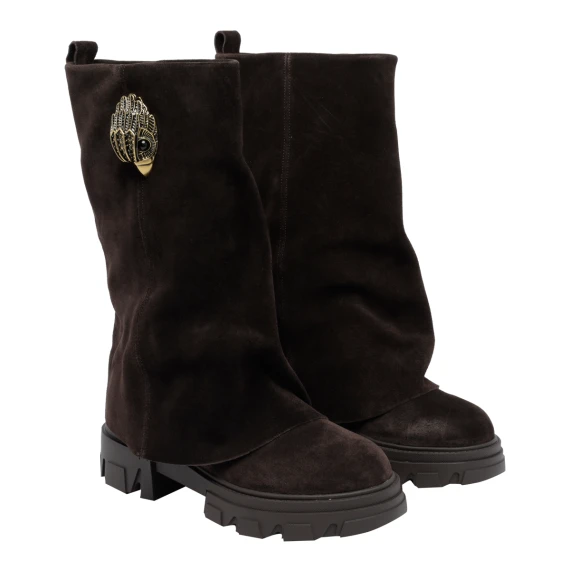 Dark brown suede calf boots KURT GEIGER