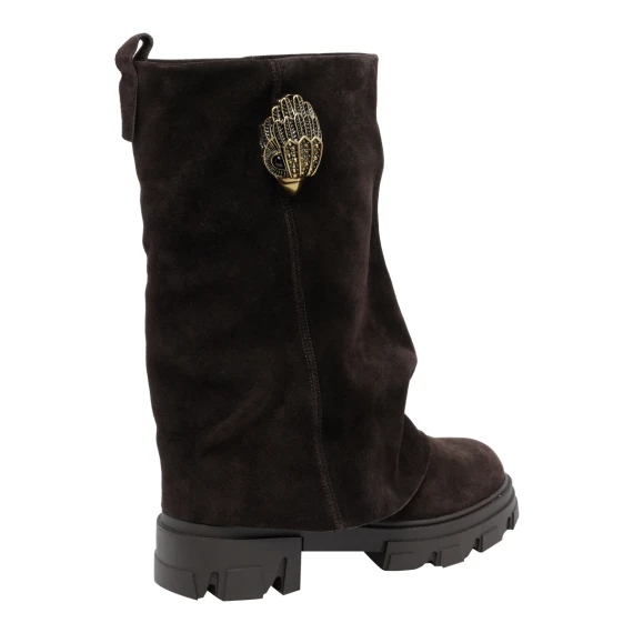 Dark brown suede calf boots KURT GEIGER
