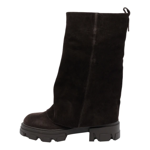 Dark brown suede calf boots KURT GEIGER