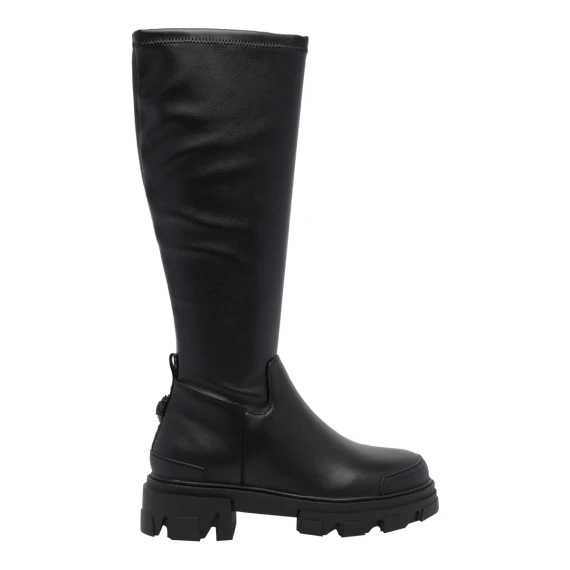 Stivali al ginocchio Stomp in pelle di vitello nera