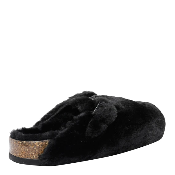 Black fur-effect mules KURT GEIGER