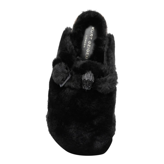 Black fur-effect mules KURT GEIGER