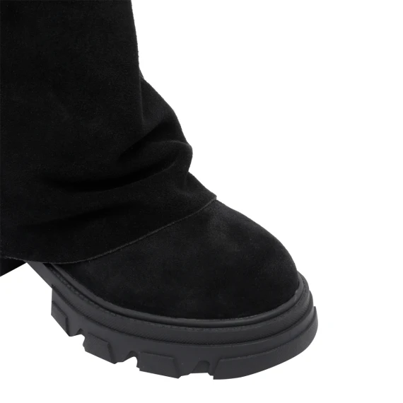 Stivaletti Stomp Foldover neri in camoscio KURT GEIGER