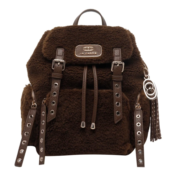 Zaino effetto teddy marrone