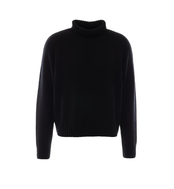 Maglione dolcevita in cashmere nero Olai