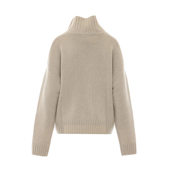 Beige cashmere turtleneck sweater LISA YANG