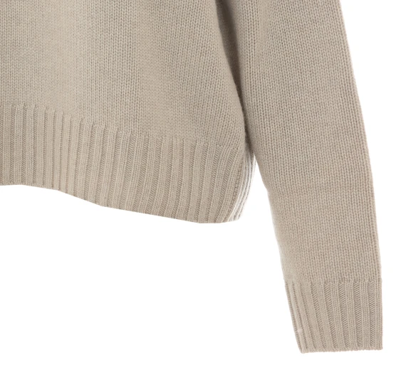 Beige cashmere turtleneck sweater LISA YANG