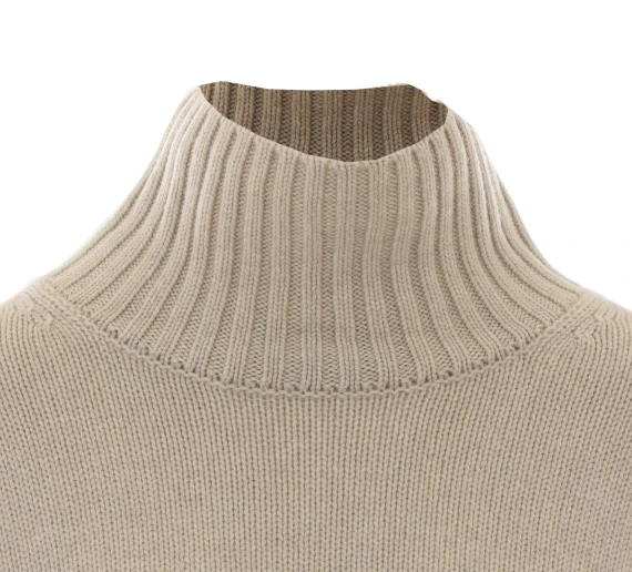Beige cashmere turtleneck sweater LISA YANG
