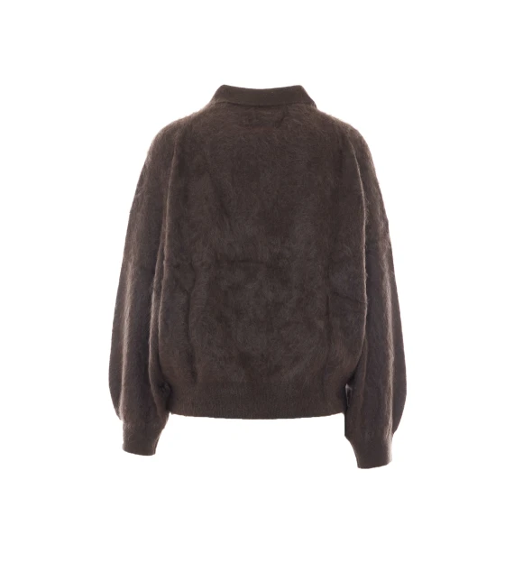 Valdis brown cashmere polo sweater LISA YANG