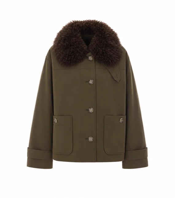 Parka corto verde oliva
