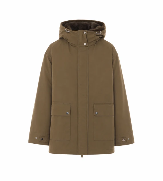 Parka verde oliva con cappuccio LOU ANDREA