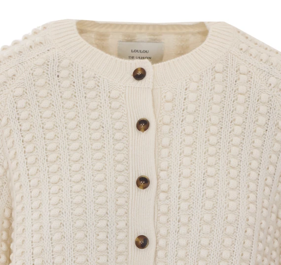 Cardigan Edie in cashmere avorio LOULOU DE SAISON