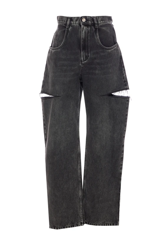 Jeans neri cut-out