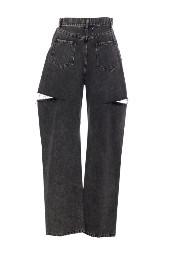 Black cut-out denim jeans Maison Margiela