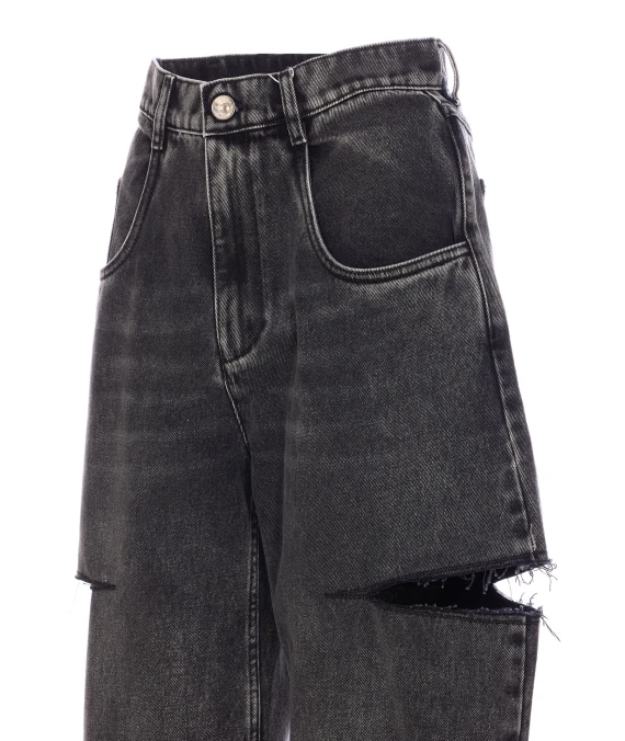 Black cut-out denim jeans Maison Margiela