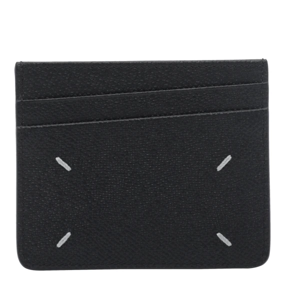 Black Four Stitches calf leather card holder Maison Margiela