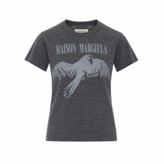 T-shirt in cotone grigio scuro