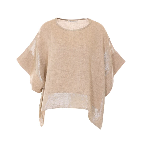 Top in lino beige MAURIZIO