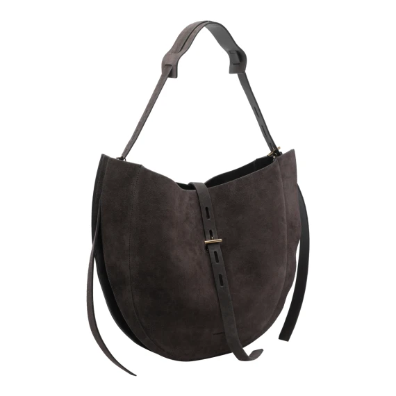 Brown Liz Suede Shoulder Bag