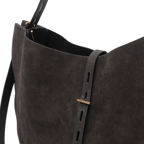 Brown Liz Suede Shoulder Bag