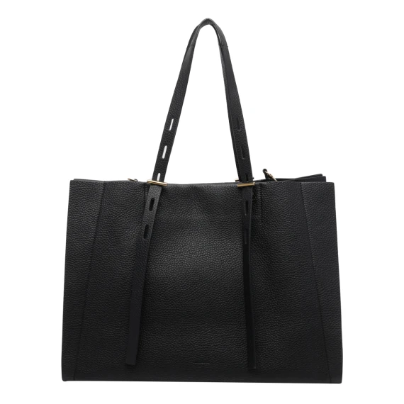 Black Leather Paula Tote Bag