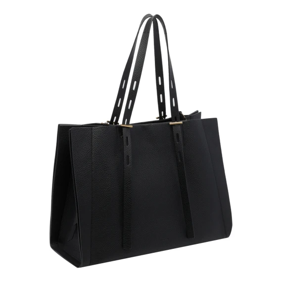 Black Leather Paula Tote Bag