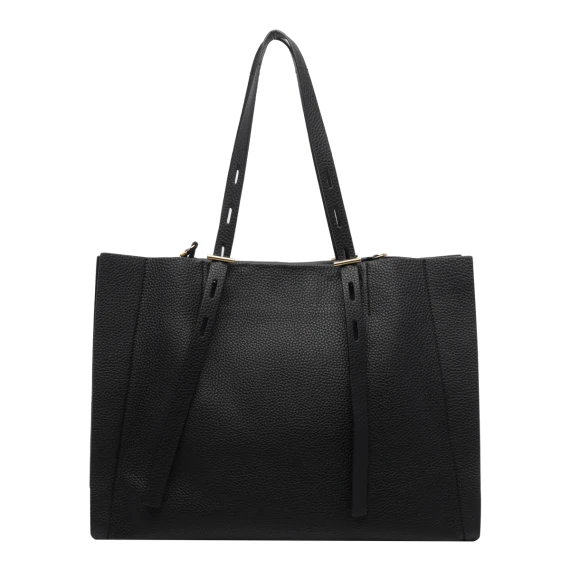 Black Leather Paula Tote Bag