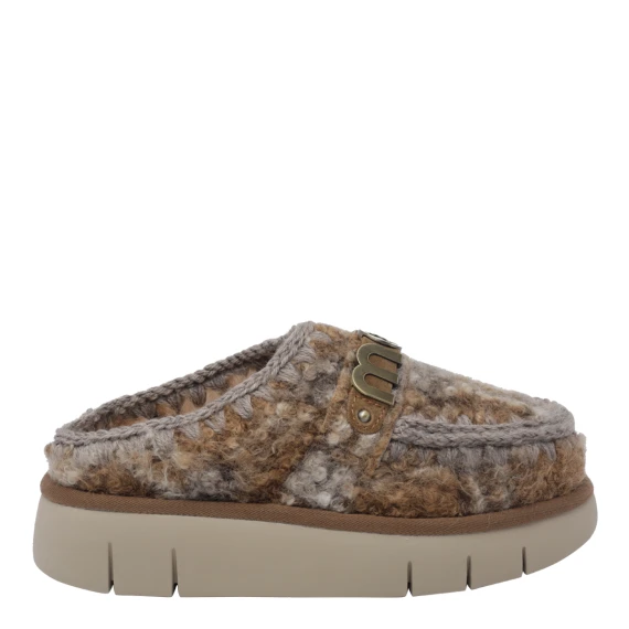 Multicolor Letter Logo Bounce Check Mules MOU