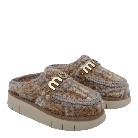 Multicolor Letter Logo Bounce Check Mules