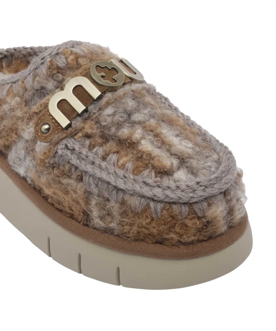 Multicolor Letter Logo Bounce Check Mules
