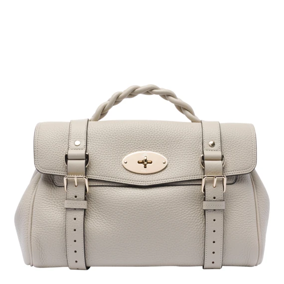 Ivory calf leather handbag with shoulder strap Mulberry