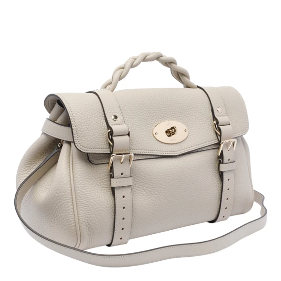 Ivory calf leather handbag with shoulder strap Mulberry