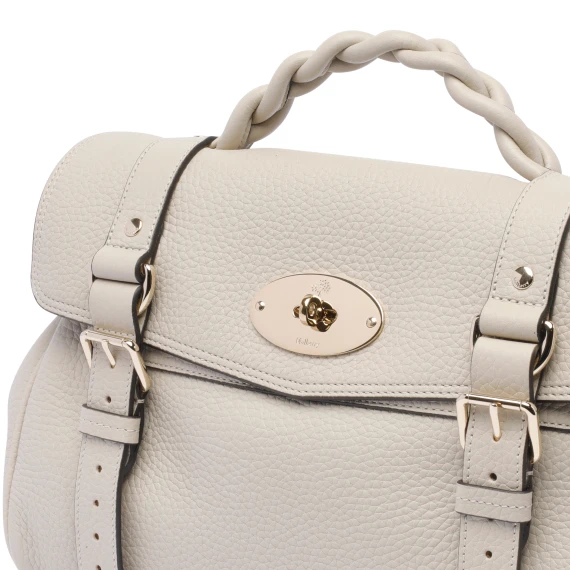 Ivory calf leather handbag with shoulder strap Mulberry