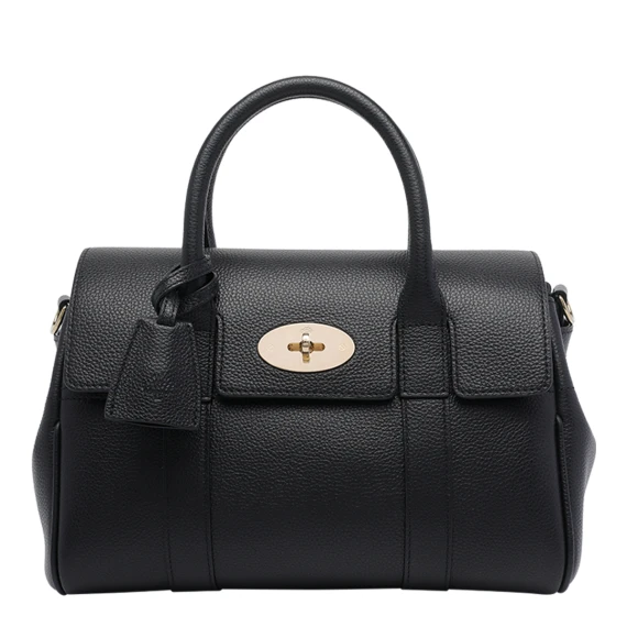 Bayswater Satchel in black calf leather Mulberry