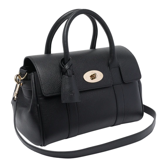 Bayswater Satchel in black calf leather Mulberry