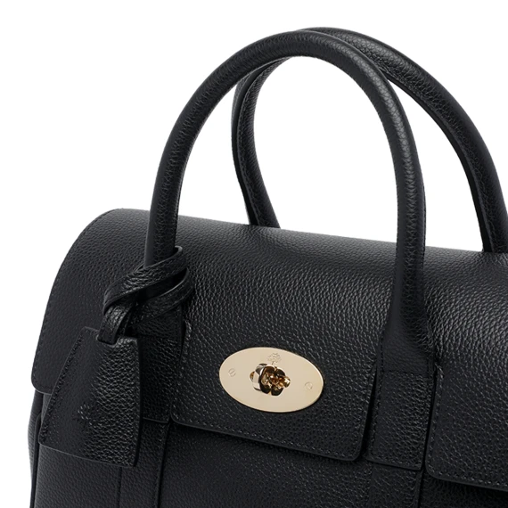Bayswater Satchel in black calf leather Mulberry