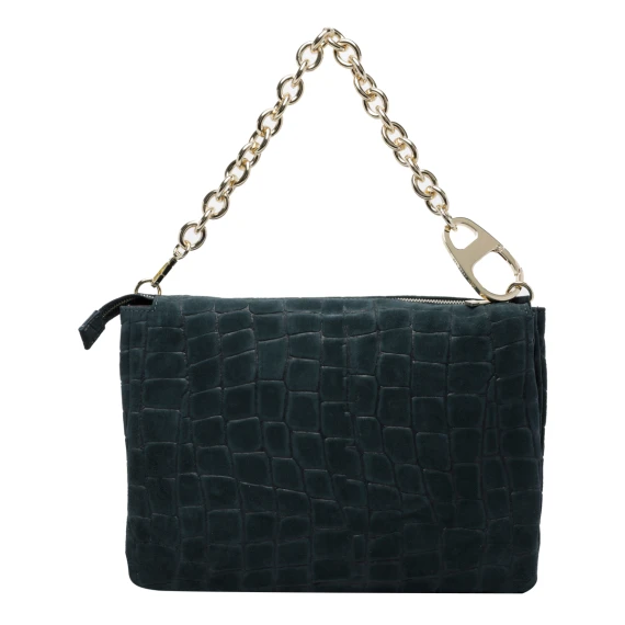 Mineral Green Reflex Croco Suede Shoulder Bag MY BEST BAG FIRENZE