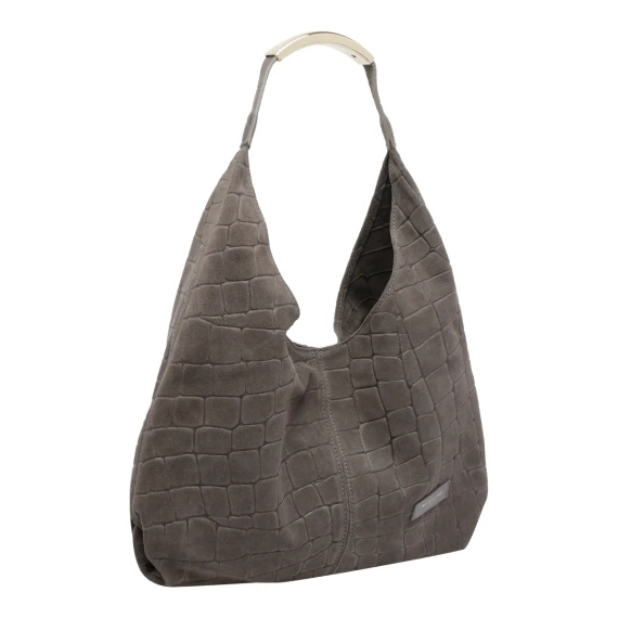 My Best Firenze Taupe Ellisse Croco Suede Shoulder Bag MY BEST BAG FIRENZE