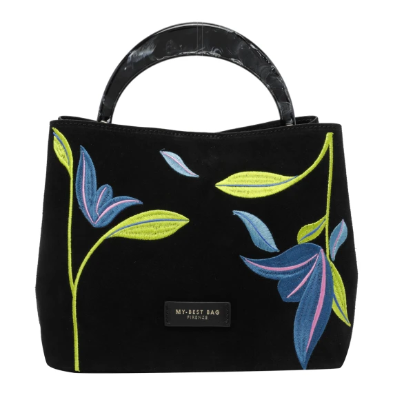 Black Ingrid Suede Handbag Bag MY BEST BAG FIRENZE