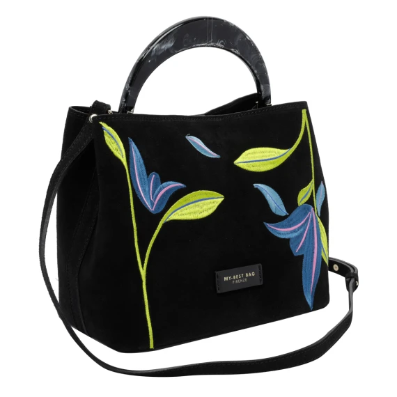 Black Ingrid Suede Handbag Bag MY BEST BAG FIRENZE