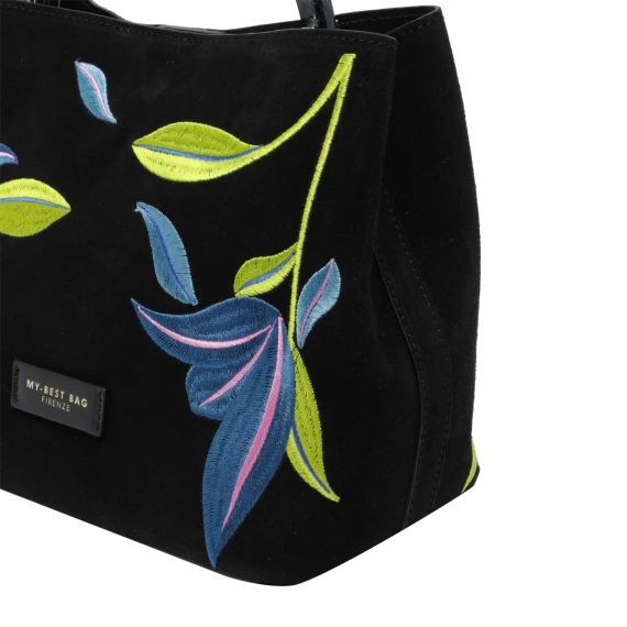 Black Ingrid Suede Handbag Bag MY BEST BAG FIRENZE