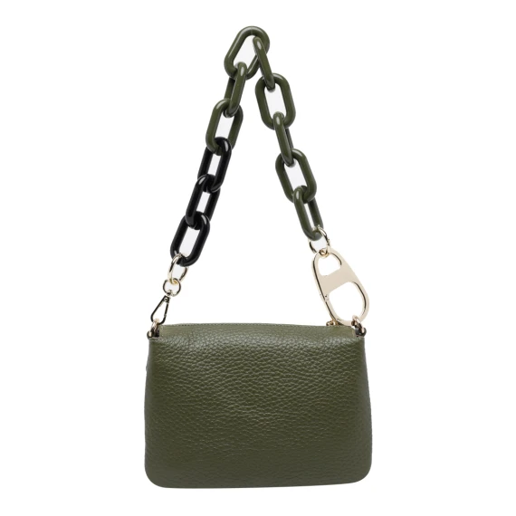 Olive calf leather shoulder bag MY BEST BAG FIRENZE