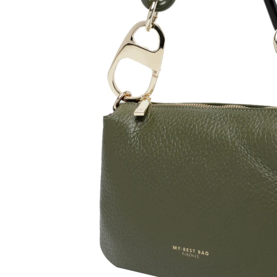 Olive calf leather shoulder bag MY BEST BAG FIRENZE