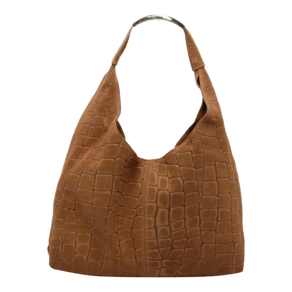 Brown calf leather hobo bag MY BEST BAG FIRENZE