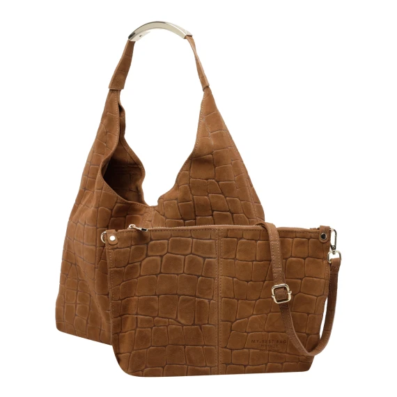 Brown calf leather hobo bag MY BEST BAG FIRENZE