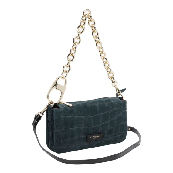 Teal calf leather shoulder bag MY BEST BAG FIRENZE
