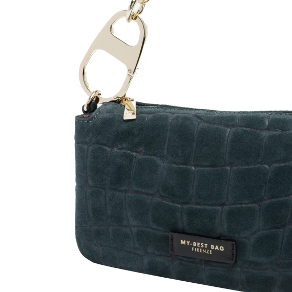 Teal calf leather shoulder bag MY BEST BAG FIRENZE