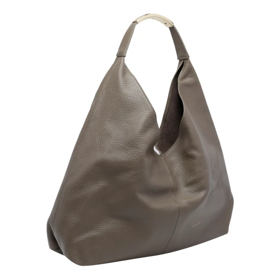 Taupe hobo bag in calf leather MY BEST BAG FIRENZE